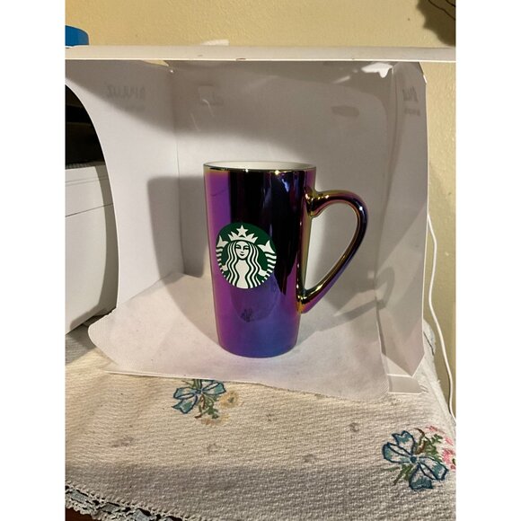 2022 Holiday Starbucks 16 Oz Iridescent Rainbow Ceramic Mug - Picture 8 of 8